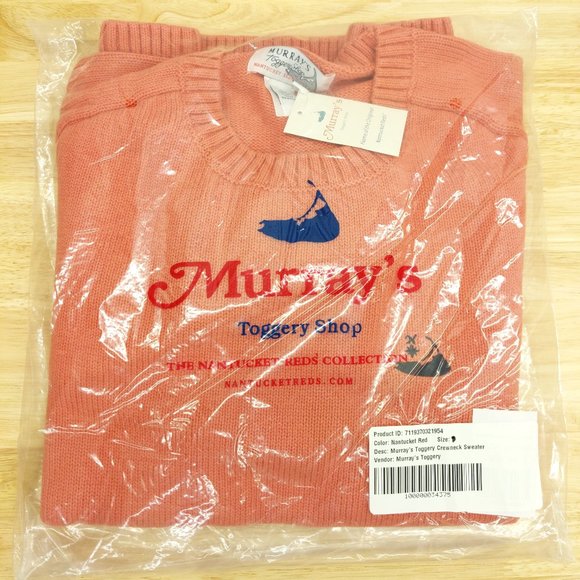 NWT Murrays Toggery Shop Nantucket Reds Crewneck Sweater with Logo - Picture 7 of 7